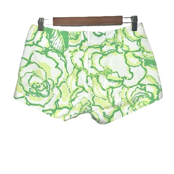 Lilly Pulitzer | Women | Liza Lime Green Floral Summer Resort Shorts | Size 2 - Picture 3 of 10
